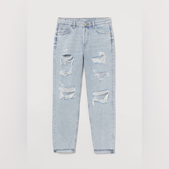 H&M &Denim 90s Boyfriend Fit Low Jeans, Blue, Light Wash, Size 2, EUC - Picture 1 of 8